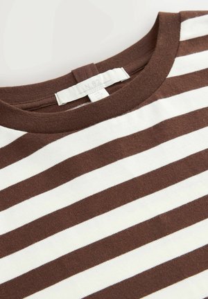 Next REGULAR FIT  OCHRE HEAVYWEIGHT - Trükipildiga T-särk - chocolate brown stripe