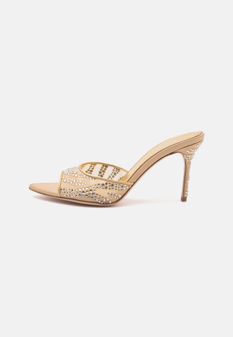 GEDEBE Mules à talons - nude/ramage golden