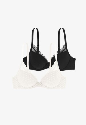 DORINA, REESE LIGHT PADDED PLUNGE 2 PACK - Kaarituelliset rintaliivit - ivory black