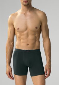 Ciemnozielone slipki z miękkiego materiału, elastycznym pasem w talii z logo "ATLANTIC" oraz dopasowanym krojem, który idealnie przylega do ciała.