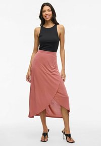 VILA HIGH WAIST - Maksihame - brick dust