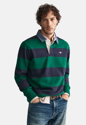 STRIPE HEAVY RUGGER - Maglietta a manica lunga - deep forest green