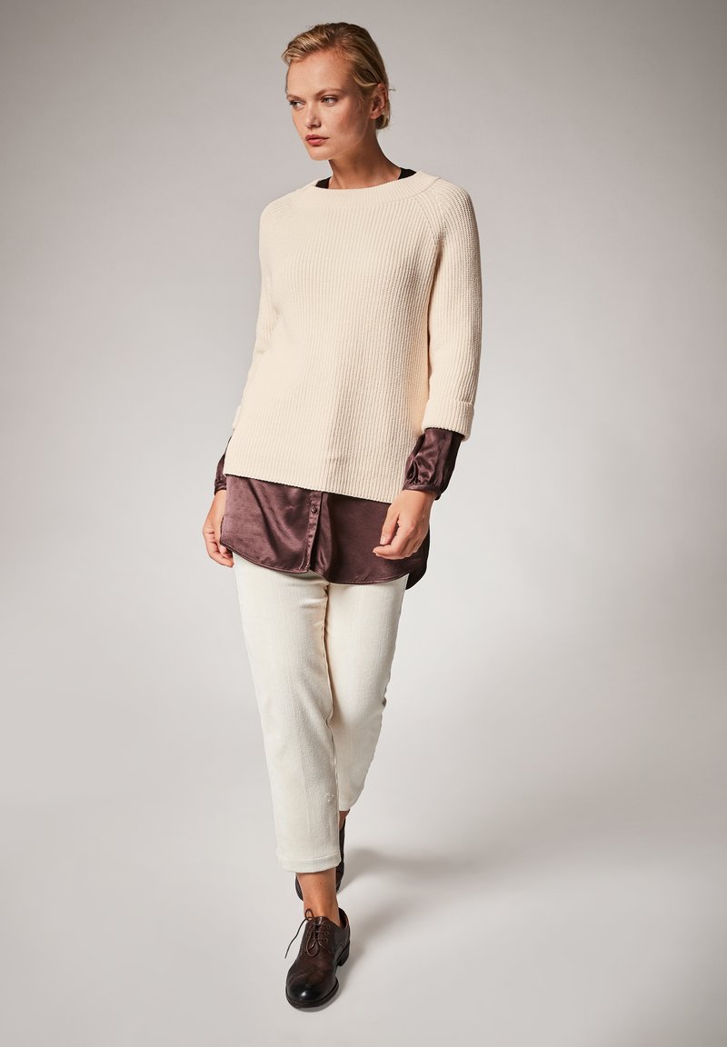 Damen Strickjacken | comma Strickpullover cream/offwhite - KZ72654 Damen Strickjacken | comma Strickpullover cream/offwhite - KZ72654
