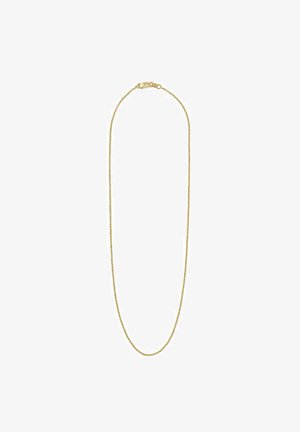 Gouden ketting met een delicate, gedraaide schakelontwerp, afgewerkt met een karabijnsluiting. Lengte geschikt voor layering.