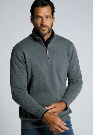 Strickpullover - gray-mottled