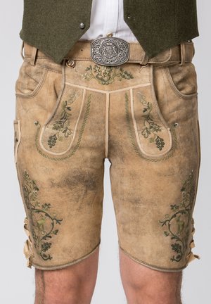 GIRGL - Lederhose - senf gespeckt grün