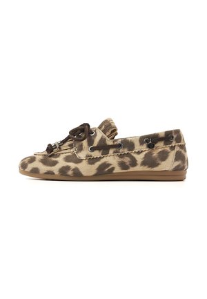 Boat shoes - beige/brown leopard print