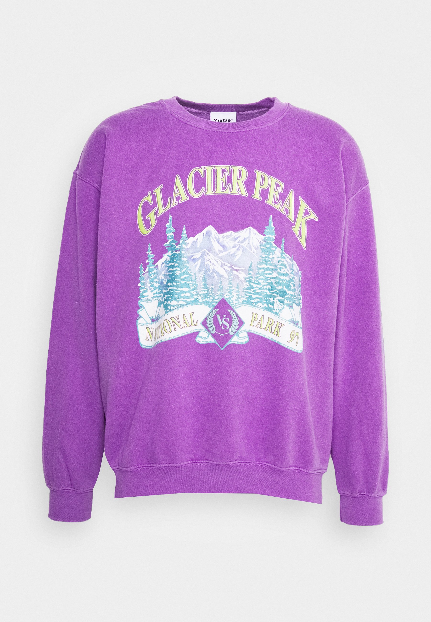 purple graphic sweater