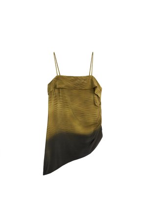 Massimo Dutti, ASYMMETRIC STRAPPY TOP WITH DRAPED DETAIL - Top - khaki