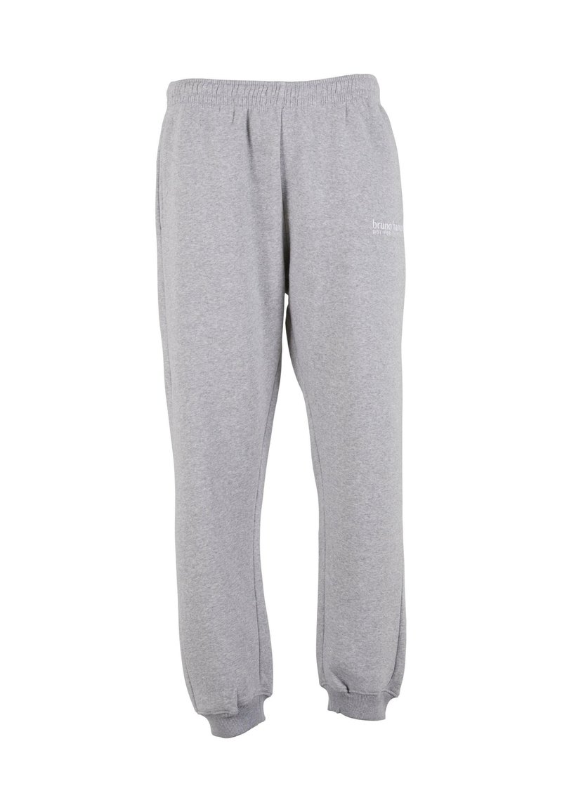 Graue Sweatpants aus Baumwolle mit einem elastischen Bund, gerippten Bündchen und einem kleinen Logodetail an der Seite.
