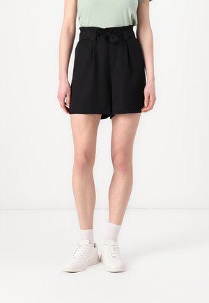 TOM TAILOR DENIM COLOURED PAPERBAG - Shorts - deep black