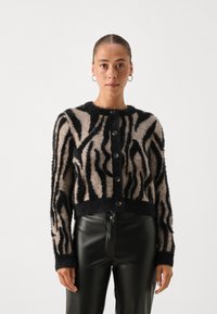 Vero Moda Petite VMVALENTINA O NECK CARDIGAN - Kardiganas - black/silver mink