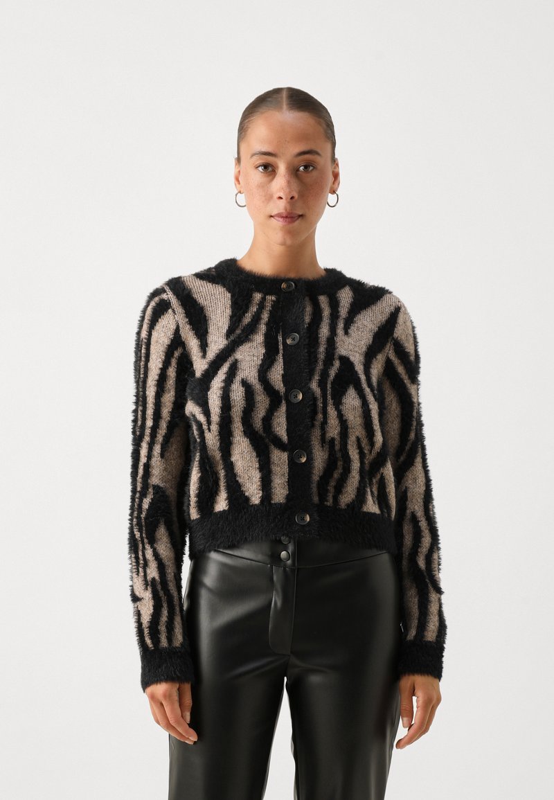 Vero Moda Petite VMVALENTINA O NECK CARDIGAN - Kardiganas - black/silver mink