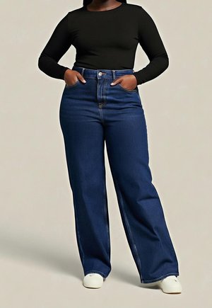 Wide Leg - dark-blue denim