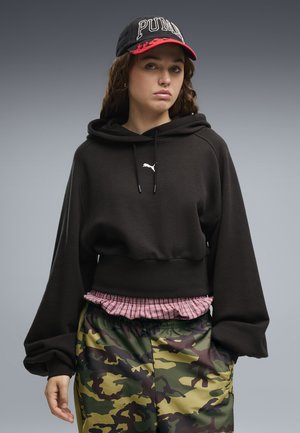 Puma, ESSENTIALS CROPPED BALLOON SLEEVE HOODIE - Kapuzenpullover - black