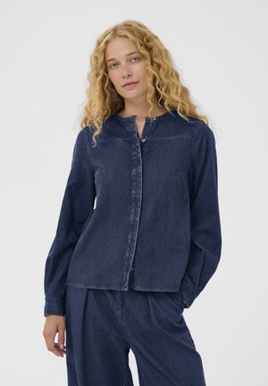 CAROLA - Gombos blúz - dark denim