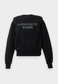 COLLARED CREW NECK - Felpa - black