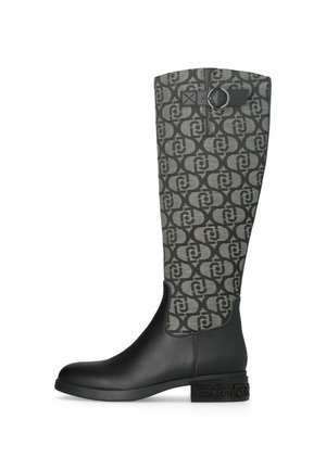 MONOGRAM-PATTERNED JACQUARD  - Stivali alti - black