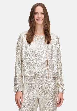 MIT PAILLETTEN - Summer jacket - cream silver