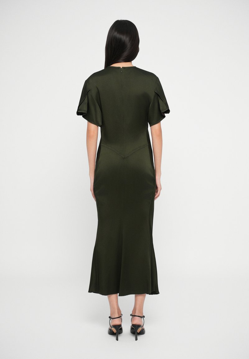 Victoria Beckham V NECK BELLA MIDI DRESSS - Maxi dress - dark olive/dark  green - Zalando.co.uk