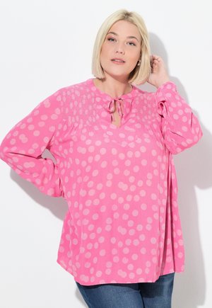SMOK PUNKTE A-LINIE TUNIKA-AUSSCHNITT LANGARM - Bluse - pink