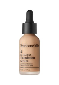 Perricone MD Foundation-Serum in einer frosted Glasflasche. Verfügt über einen schwarzen Tropferdeckel. Etikett enthält Produktnamen und Volumenangaben.