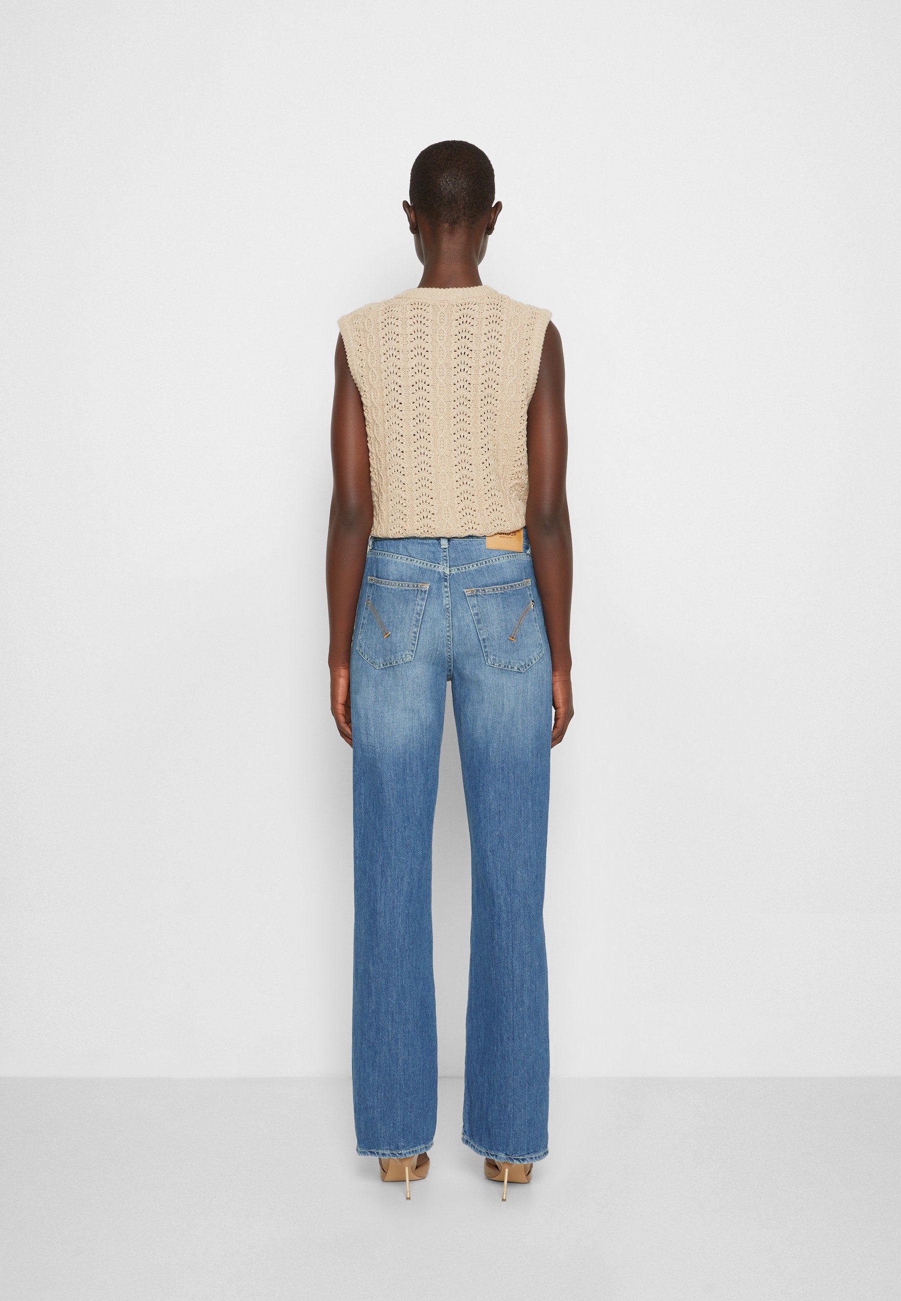 Dondup PANTALONE MABEL - Jeans a zampa - medio pulito/blu denim - Zalando