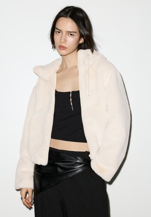 PULL&BEAR HOODED - Veste d'hiver - beige