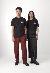 Tommy Jeans TJM REG SUMMER FLAG TEE EXT - T-shirt con stampa - black