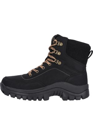 Enkellaarsjes met plateauzool -  black