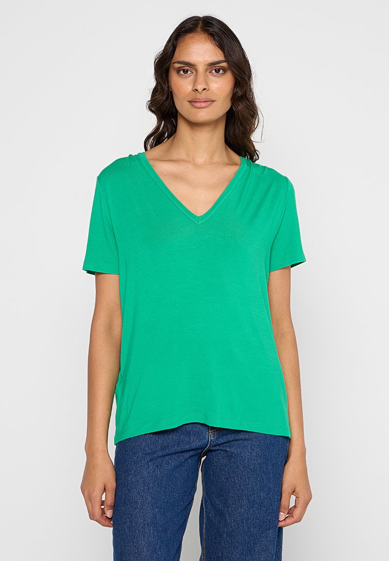Mango T-shirt basic groen Mango T-shirt basic groen