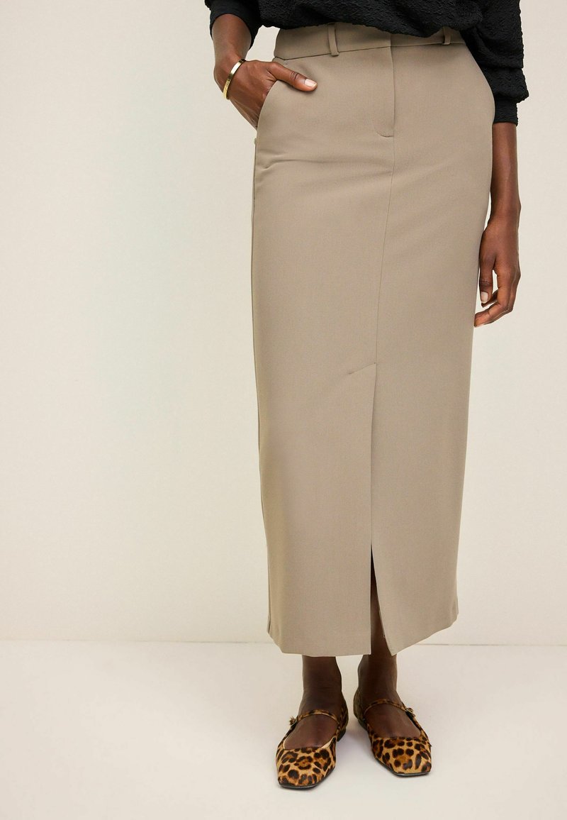 Next TWILL TALL - REGULAR FIT - Jupe longue - taupe brown