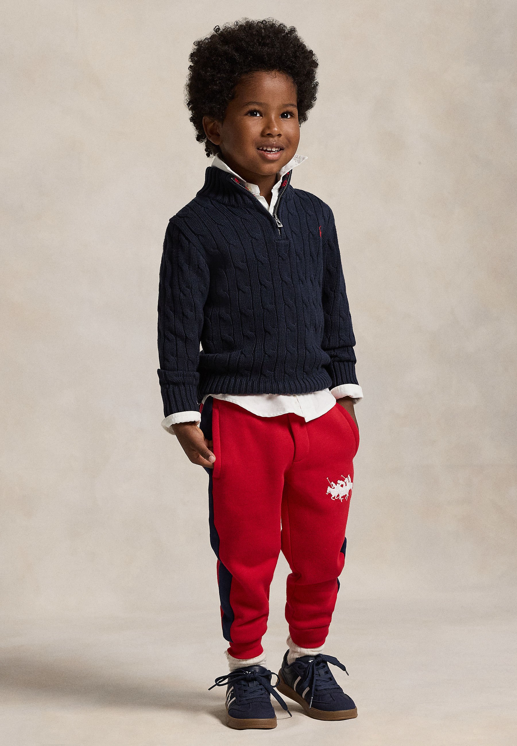 Polo Ralph Lauren CABLE-KNIT COTTON QUARTER-ZIP SWEATER 2-6Y