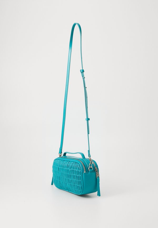 RUCHED CROSSBODY CAMERA BAG - Handbag - teal slate3