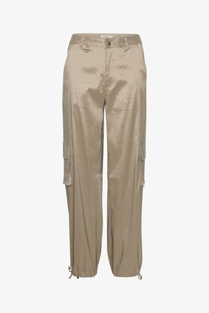 Gestuz, LITY PANTS - Cargo hlače - light brown metallic