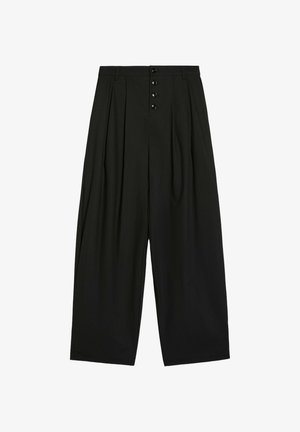 Bershka, SIDE-PLEAT TROUSERS - TROUSERS - Pantalon classique - black