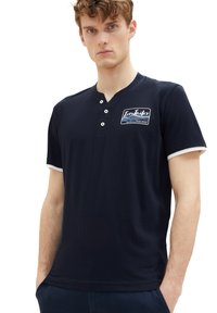 TOM TAILOR KURZARM HENLEY GESTREIFT - Tričko s potlačou - dunkelblau