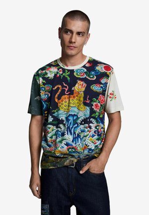 Desigual, PRINTED T-SHIRT - Print T-shirt - black