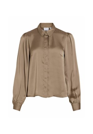 VILA, SHIRT VISOFIE LONG SLEEVED - Hemdbluse - fungi