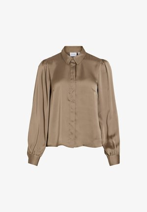 VILA, SHIRT VISOFIE LONG SLEEVED - Hemdbluse - fungi