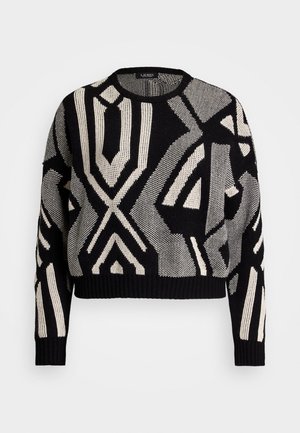 Lauren Ralph Lauren Woman GEO-MOTIF CREWNECK SWEATER - Trui - black/mascarpone cream