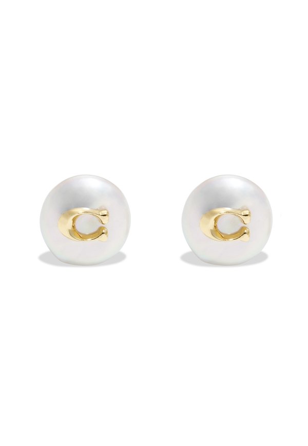 COACH EARRING COIN PEARL C STUD - Earrings - pearl3
