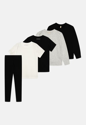 5 PIECE UNISEX T-SHIRT, LEGGINGS & SWEATSHIRT SET - Sudadera - mottled light grey/black/white