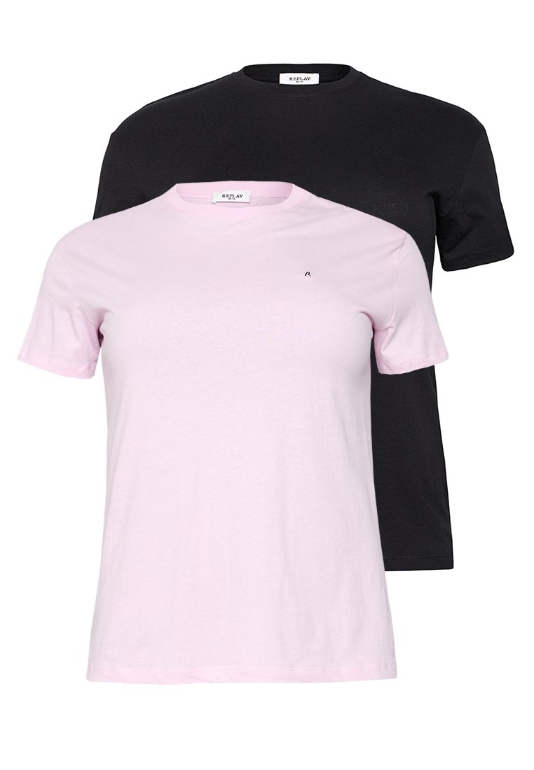 Replay T-shirt basic donkerroze