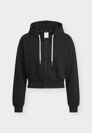 adidas Sportswear, ESSENTIALS CONTEMPORARY FULL ZIP HOODED JACKET - Mikina so zipsom - black