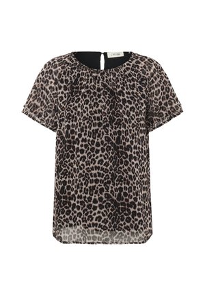 Cream, CRYUNA SHORT SLEEVE BLOUSE - Blusa - natrual animal spots