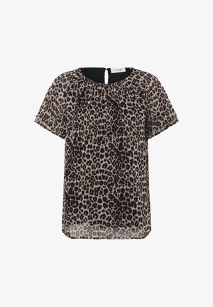 Cream, CRYUNA SHORT SLEEVE BLOUSE - Pluus - natrual animal spots
