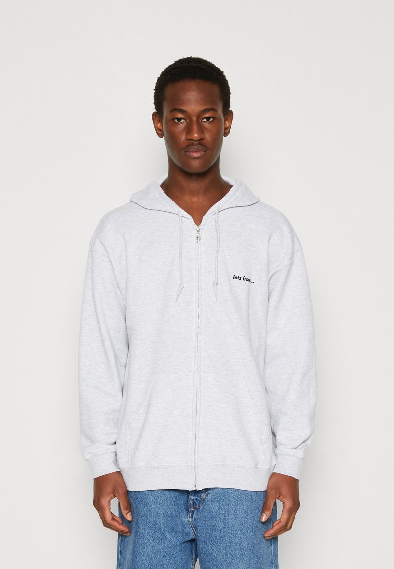 iets frans... ZIP THROUGH HOODIE UNISEX Zipup sweatshirt grey marl