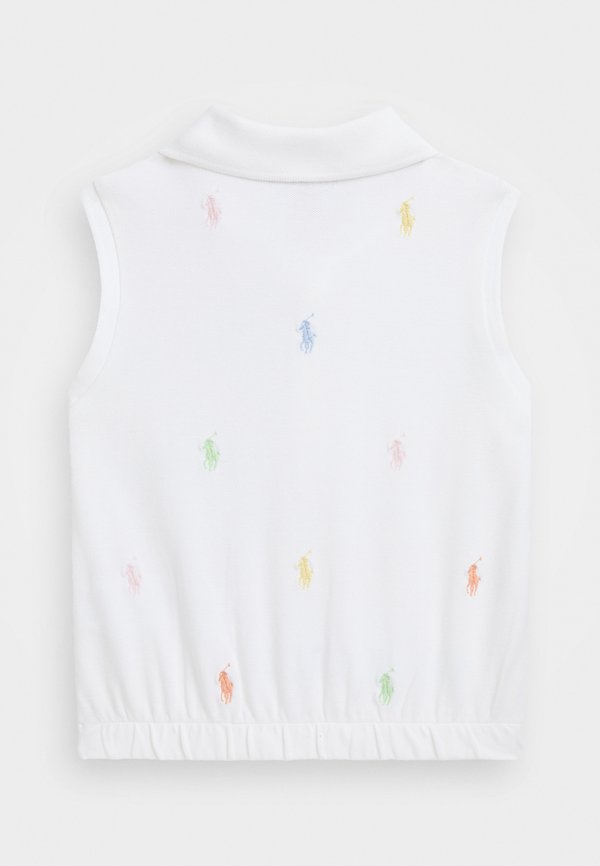 COTTON MESH SLEEVELESS POLO SHIRT - Top2