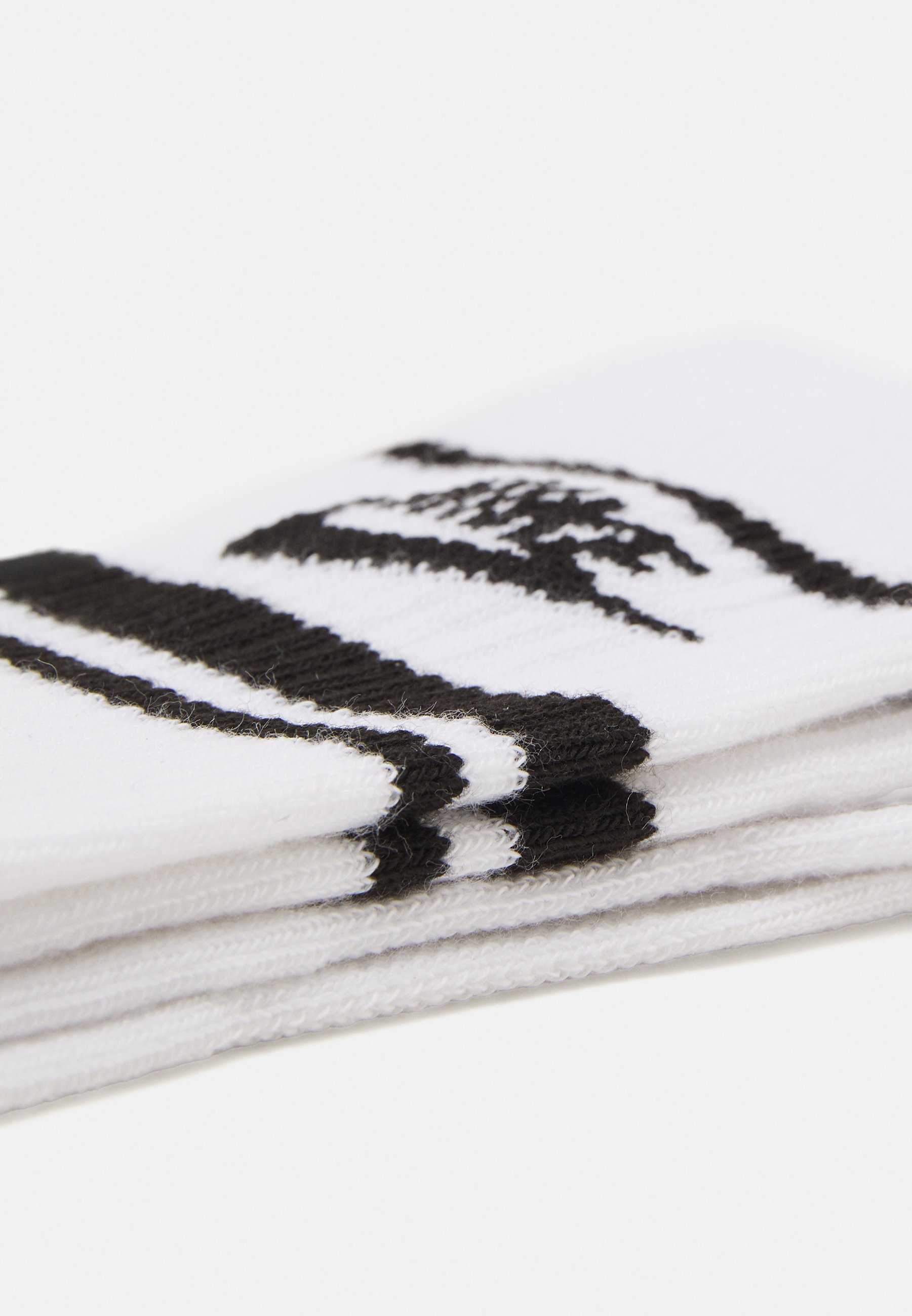 nike 3 pack logo stripe socks in white and black